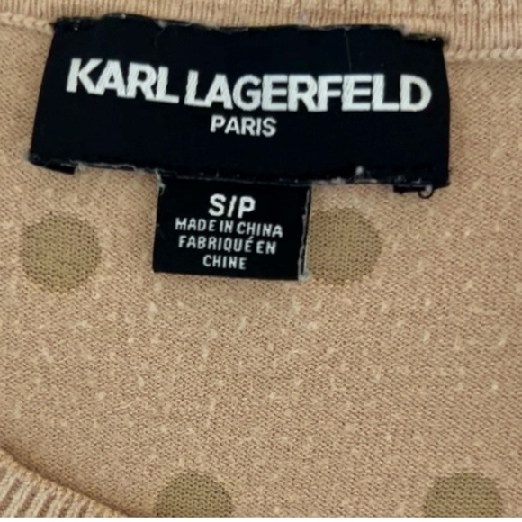 Karl Lagerfeld Blush Pink Short Sleeve Top w/ 💐 embroidered on back - Picture 9 of 9